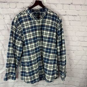 Eddie Bauer heavy flannel Casual Button Down Shirt plaid relaxed fit sz 2XL